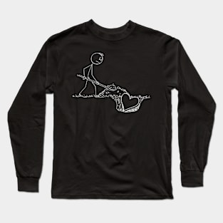 Death of the heart Valentine Stick Figure Men Long Sleeve T-Shirt